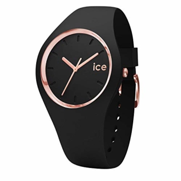 Ice-Watch - Ice Glam Black Rose-Gold - Schwarze Damenuhr mit Silikonarmband - 000980 (Medium) - 1