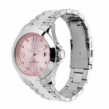 Ice-Watch - Ice Steel Light pink silver - Silbergraue Damenuhr mit Metallarmband - 016776 (Medium) - 2