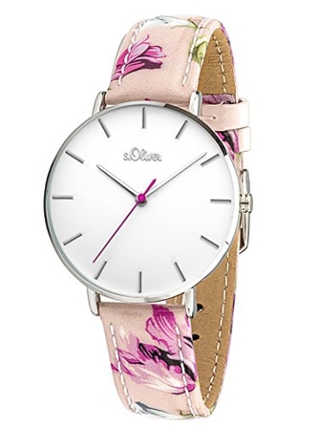 s.Oliver Damen Analog Quarz Uhr mit Leder Armband SO-3465-LQ - 6