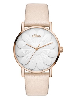 s.Oliver Damen Analog Quarz Uhr mit Leder Armband SO-3470-LQ - 1