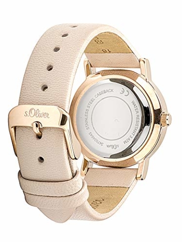 s.Oliver Damen Analog Quarz Uhr mit Leder Armband SO-3470-LQ - 4
