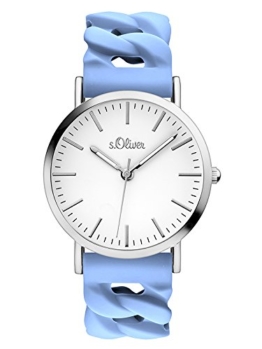 s.Oliver Damen Analog Quarz Uhr mit Silikon Armband SO-3507-PQ - 1