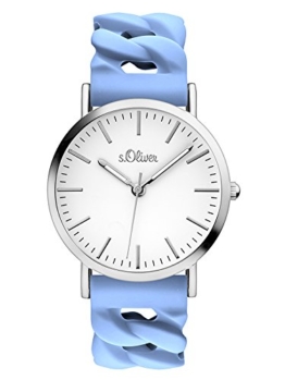 s.Oliver Damen Analog Quarz Uhr mit Silikon Armband SO-3507-PQ - 1