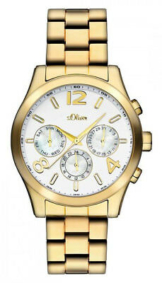 S.Oliver Damen Multifunktionsuhr Gold SO-2393-MM, Damen Uhren Uhr Metallband gol