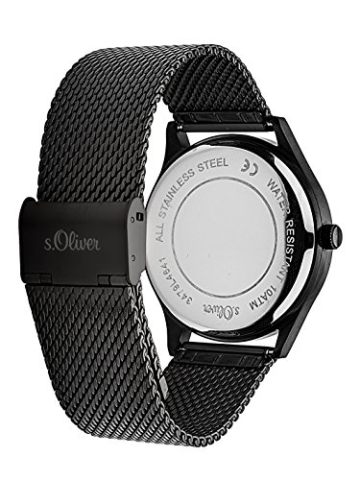 s.Oliver Herren Analog Quarz Uhr mit Edelstahl Armband SO-3479-MQ - 3