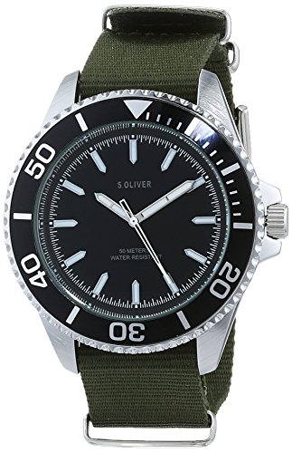 s.Oliver Herren Analog Quarz Uhr mit Nylon Armband SO-3484-LQ - 1