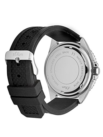 s.Oliver Herren Analog Quarz Uhr mit Silikon Armband SO-3483-PQ - 4