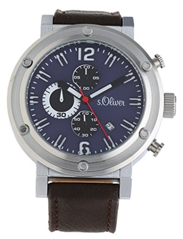 s.Oliver Herren-Armbanduhr Analog Quarz Leder SO-15158-LCR - 2