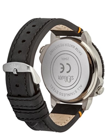 s.Oliver Herren-Armbanduhr XL Analog Quarz Leder SO-2948-LQ - 2