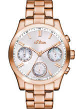 s.Oliver SO-3311-MM Damen Uhr Edelstahl Rose Multifunktion Neu