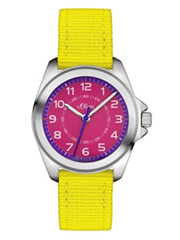 s.Oliver Unisex Analog Quarz Uhr mit Textil Armband SO-3228-LQ - 1