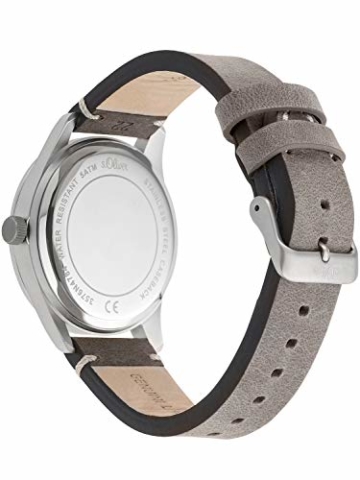 s.Oliver Unisex Erwachsene Analog Quarz Smart Watch Armbanduhr mit Leder Armband SO-3576-LQ - 4
