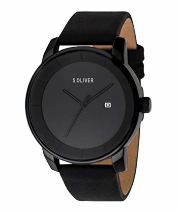 s.Oliver Unisex Erwachsene Analog Quarz Smart Watch Armbanduhr mit Leder Armband SO-3569-LQ - 4