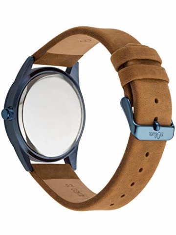 s.Oliver Unisex Erwachsene Analog Quarz Smart Watch Armbanduhr mit Leder Armband SO-3571-LM - 4