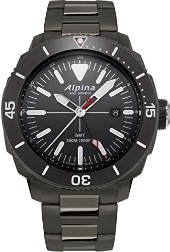 Alpina Seastrong Diver GMT Herren-Armbanduhr 44mm Batterie AL-247LGG4TV6B - 1