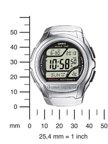 Casio Wave Ceptor Herrenarmbanduhr WV-58DE-1AVEF, Funkuhr, schwarz, massives Edelstahlarmband - 4