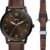 Fossil Herren Analog Quarz Uhr mit Leder Armband FS5557SET - 2