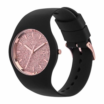 Ice-Watch - Ice Glitter Black Rose-Gold - Schwarze Damenuhr mit Silikonarmband - 001353 (Medium) - 2