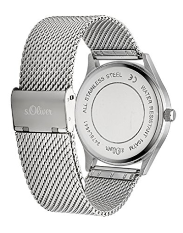 s.Oliver Herren Analog Quarz Uhr mit Edelstahl Armband SO-3478-MQ - 3