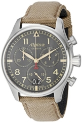 Alpina Herren al-372bgr4s6 Startimer Pilot Chronograph Big Date Analog Display Swiss Quarz Beige Armbanduhr - 1