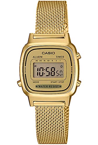Casio Damen Digital Quarz Uhr mit massives Edelstahl Armband LA670WEMY-9EF - 1