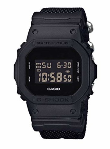 Casio G-Shock Digital Herrenarmbanduhr DW-5600BBN schwarz, Cordura Nylonarmband, 20 BAR - 1