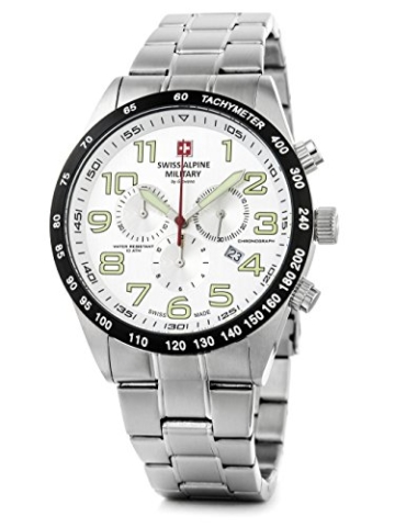 Swiss Alpine Military by Grovana Herrenuhr Chrono 10 ATM Silver 7047.9132SAM - 1