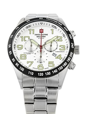 Swiss Alpine Military by Grovana Herrenuhr Chrono 10 ATM Silver 7047.9132SAM - 2