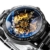 Alienwork IK Herren Damen mechanische Automatik-Uhr schwarz mit Edelstahl Metallarmband Skelett - 2