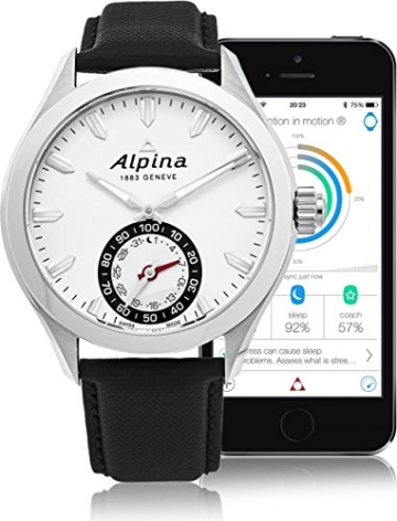 Alpina Herren Analog Quarz Uhr mit Leder Armband AL-285S5AQ6 - 2