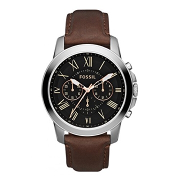Fossil Herren Analog Quarz Uhr mit Leder Armband FS4813IE - 1