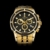 LOUIS XVI Herren-Armbanduhr Majesté Stahlband Gold Schwarz Karbon Chronograph Analog Quarz Edelstahl 480 - 3