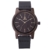 MUJUZE Herren Analoge Japanisch Quarzwerk 40mm Sandelholz Ziffernblatt Holzuhren  mit Schwarz Leder Armband - 3