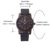 MUJUZE Herren Analoge Japanisch Quarzwerk 40mm Sandelholz Ziffernblatt Holzuhren  mit Schwarz Leder Armband - 6