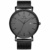 Vigor Rigger Herren Quarzuhr ultradünne Schwarz Armbanduhr für Herren Classic Minimalistisches Design mit Datum Kalender und Edelstahlband - 1