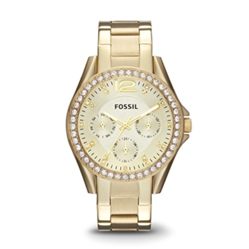 Fossil Damen Analog Quarz Uhr mit Weißgold Armband ES3203 - 1