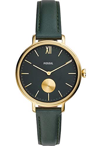 Fossil Damen Analog Quarz Uhr mit Echtes Leder Armband ES4662 - 1