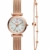 Fossil Damen Analog Quarz Uhr mit Edelstahl Armband ES4443SET - 1