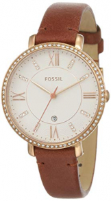 Fossil Damen Analog Quarz Uhr mit Leder Armband ES4413 - 1