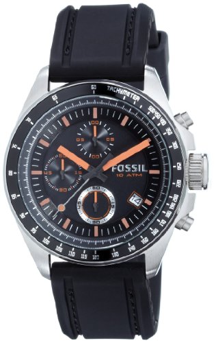 Fossil Herren Analog Quarz Uhr mit Silicone Armband CH2647 - 1