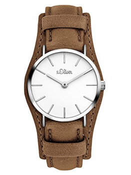 s.Oliver Damen Analog Quarz Uhr mit Leder Armband SO-3448-LQ - 1