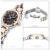 BINLUN Damen Analog Quarzwerk Uhr mit Zweifarbiges Edelstahl Armband Rosegold FBL0016L-SRB-A - 2