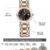 BINLUN Damen Analog Quarzwerk Uhr mit Zweifarbiges Edelstahl Armband Rosegold FBL0016L-SRB-A - 5