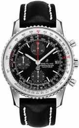 Breitling Navitimer 1 Chronograph 41 Stahl Herren-Armbanduhr auf schwarzem Lederband A13324121B1X1 - 1