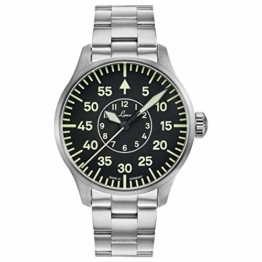 LACO Faro Herren Armbanduhr, Fliegeruhr, Edelstahlband mit Alligatorendstück, Saphirglas, Ø 42 mm, Automatik, inkl. Etui - 861891.2 - 1