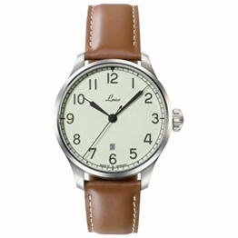 LACO Valencia Herren Armbanduhr, braunes Kalbslederband, Saphirglas, Ø 42 mm, Automatik, Marineuhr, inkl. Etui - 861651.2 - 1