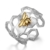 Lotus Fun Damen Ring Biene und Honigwabe Offener Ring S925 Sterling Silber Handgemachte Ringe Weihnachten Geschenk für Frauen und Mädchen. - 1