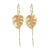 Lotus Fun S925 Sterling Silber Tropfen Ohrringe Monstera Blätter Ohrringe Ohrstecker für Damen, Handgemachte Einzigartige Schmuck (Gold) - 1