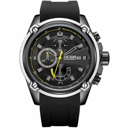 Megir Herren-Sport-Quarzuhrwerk, modisch, lässig, Herren-Chronograph, wasserdicht, mit Datumsanzeige - 1