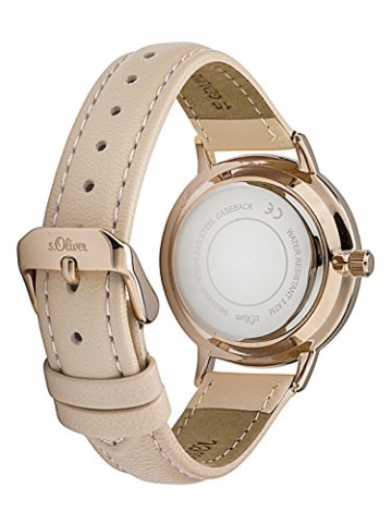 s.Oliver Damen Analog Quarz Uhr mit Leder Armband SO-3463-LQ - 3